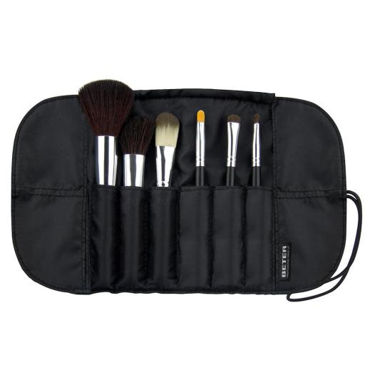 PROFESSIONAL estuche-manta con brochas make up 6 u