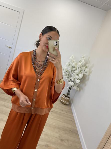 Conjunto Cloe Naranja-Teja