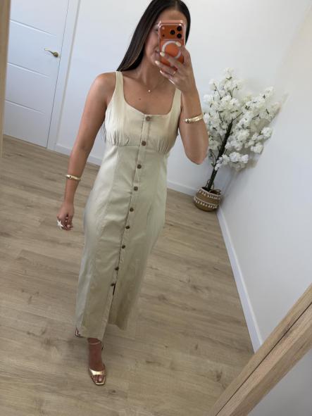 Vestido Denim Finito Beige [1]