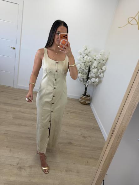 Vestido Denim Finito Beige [2]