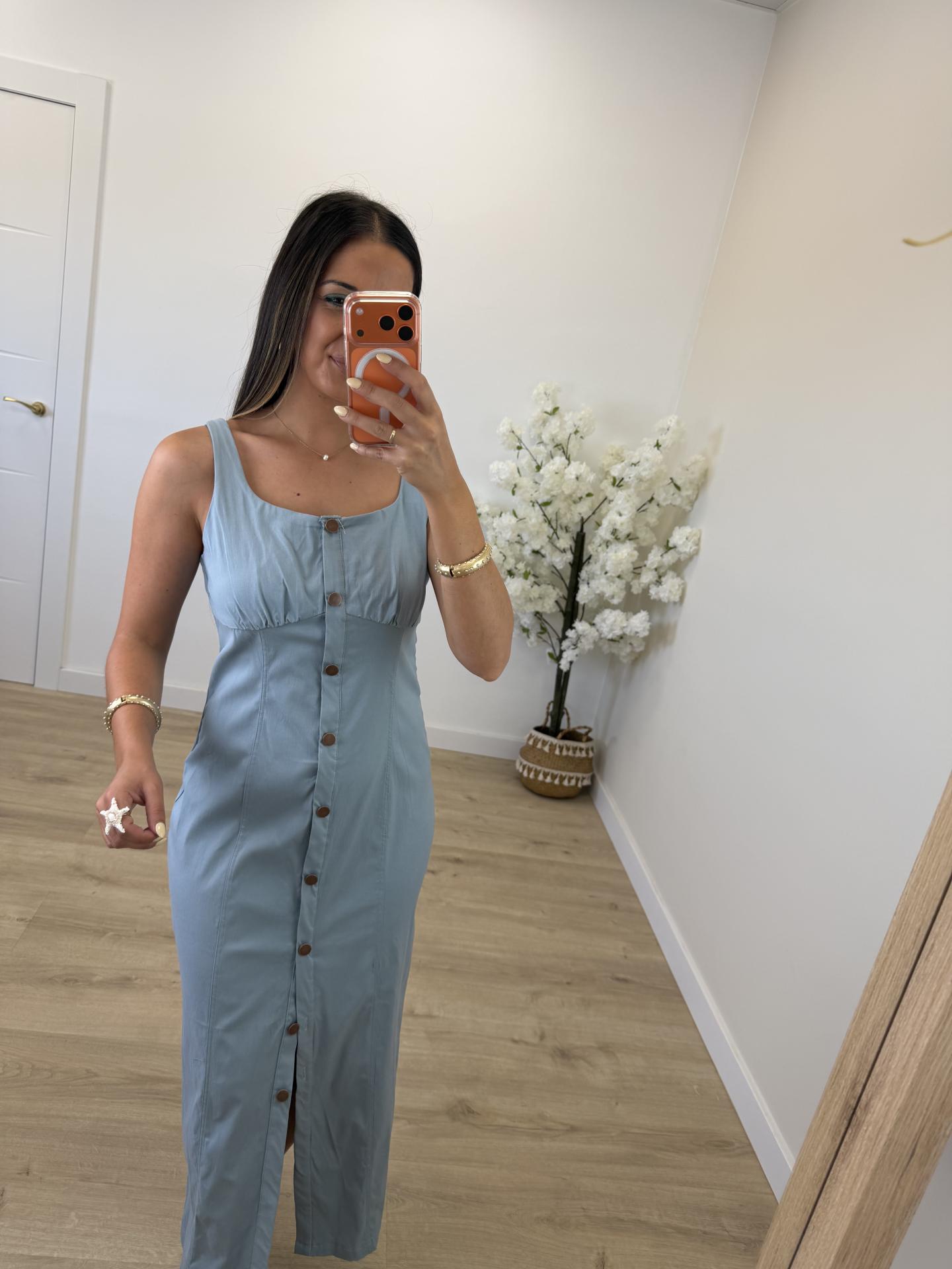 Vestido Denim Finito Celeste