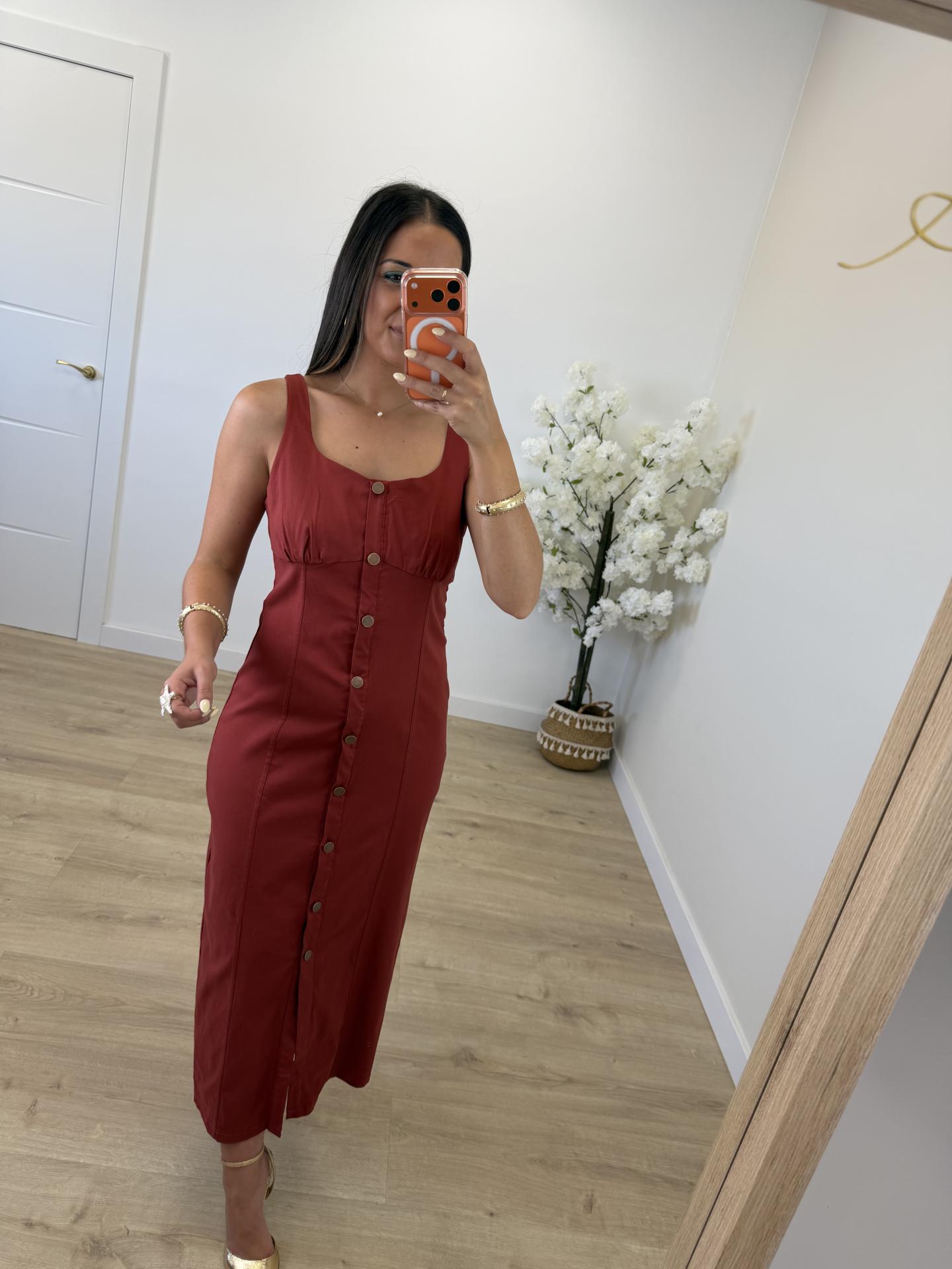 Vestido Denim Finito Teja