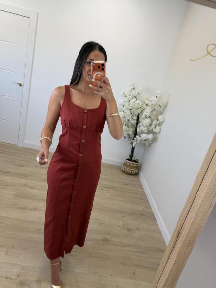 Vestido Denim Finito Teja