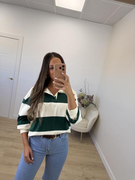 Sudadera Verde Rayas [0]