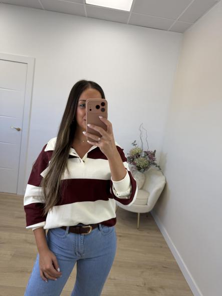 Sudadera Granate Rayas