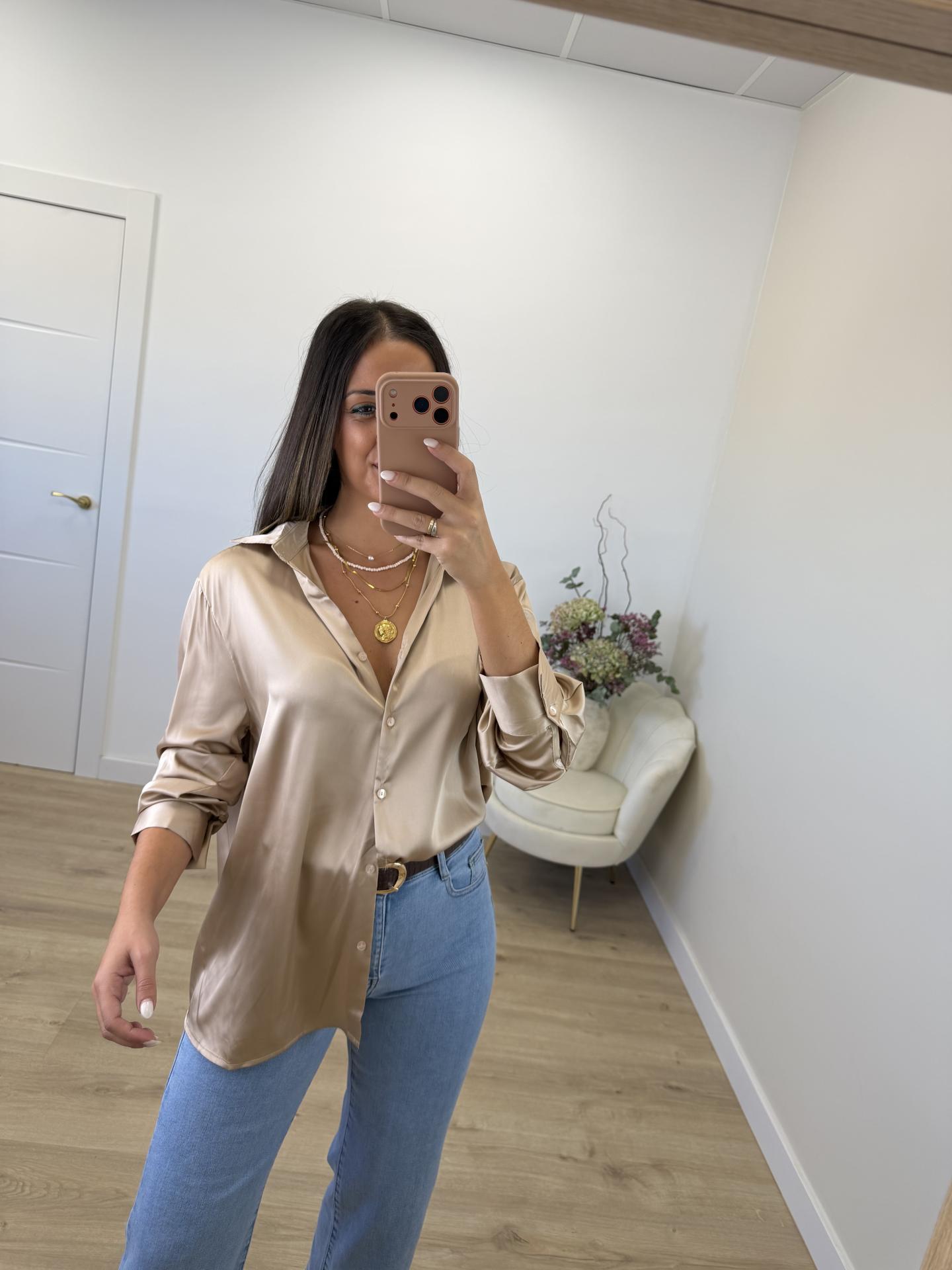 Camisa Satén Nude