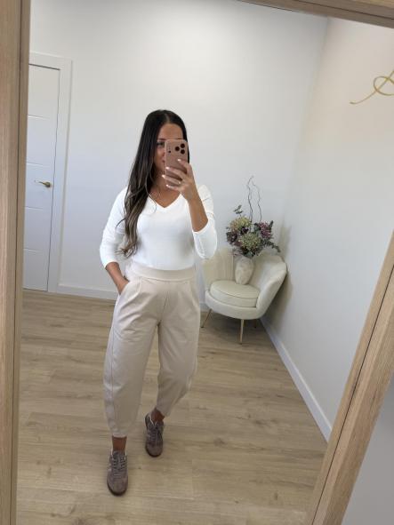 Pantalón Balloon Beige