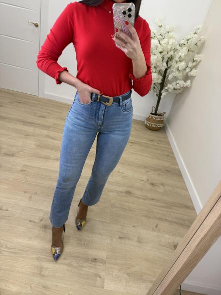Jeans Faja Flare Etiqueta Roja Push Up [3]