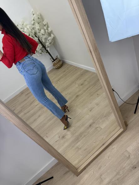 Jeans Faja Flare Etiqueta Roja Push Up [5]