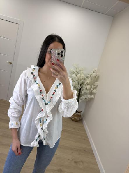 Camisa Florecilla Blanca  [3]