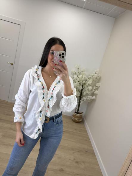 Camisa Florecilla Blanca  [1]