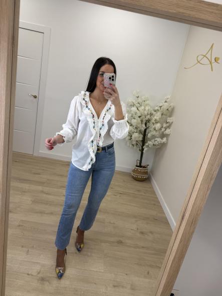 Camisa Florecilla Blanca  [2]