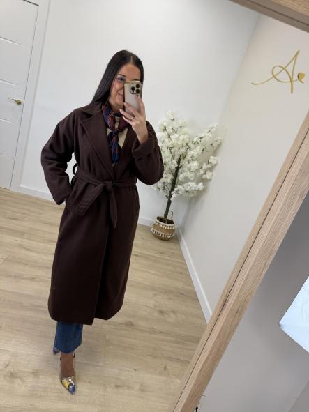 Abrigo Largo Chocolate Paño [3]