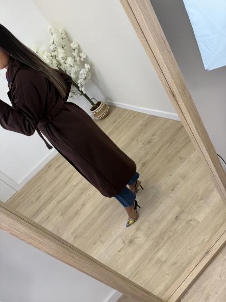 Abrigo Largo Chocolate Paño [4]