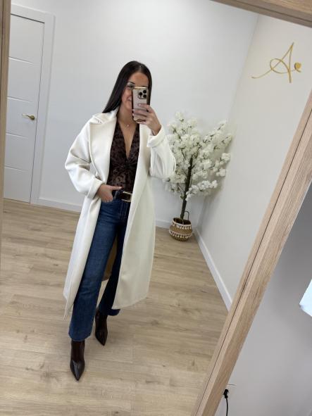 Abrigo Largo Beige Paño [2]