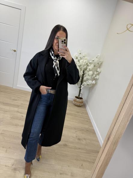 Abrigo Largo Negro Paño [1]