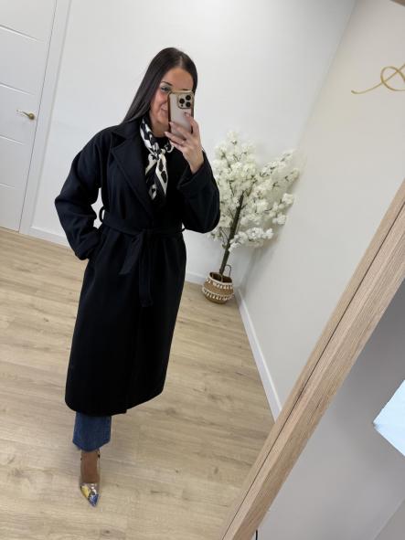 Abrigo Largo Negro Paño [2]