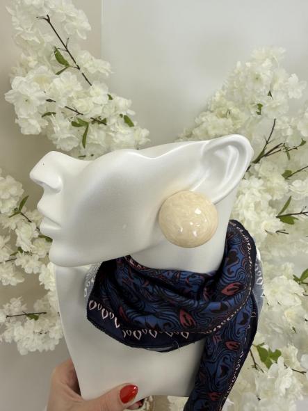 Pendiente Marmoleado Redondo