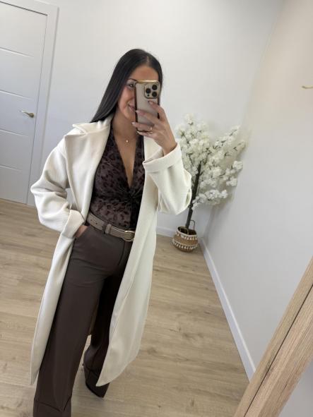 Abrigo Largo Beige Paño [0]