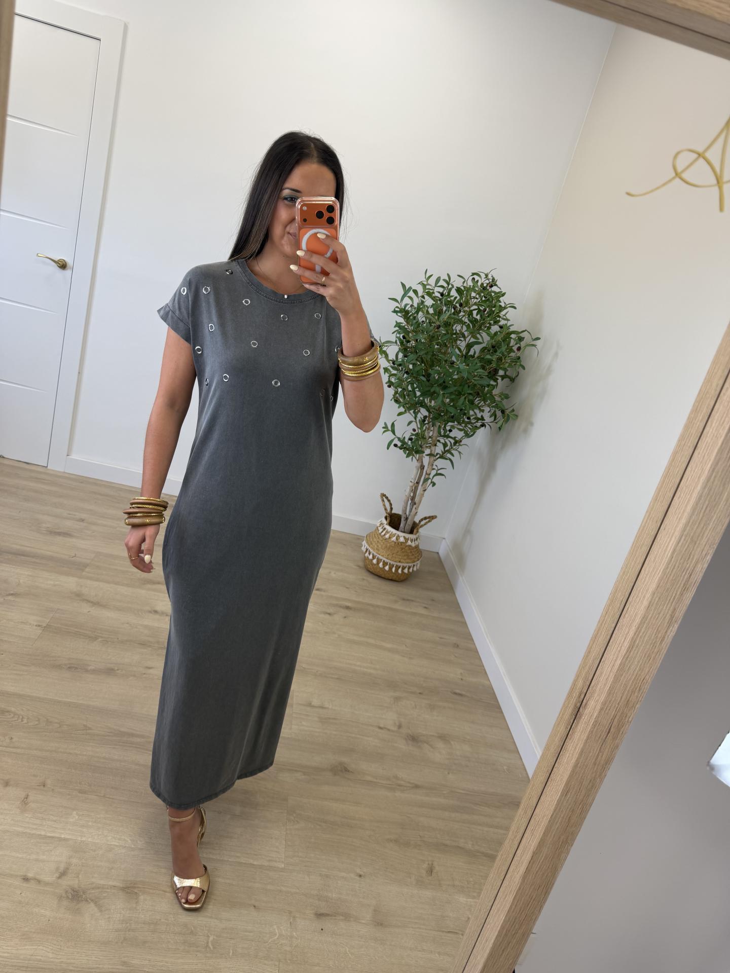 Vestido Algodón Gris