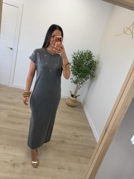 Vestido Algodón Gris [0]