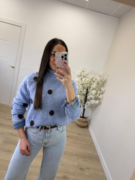 Jersey Celestito y Chocolate