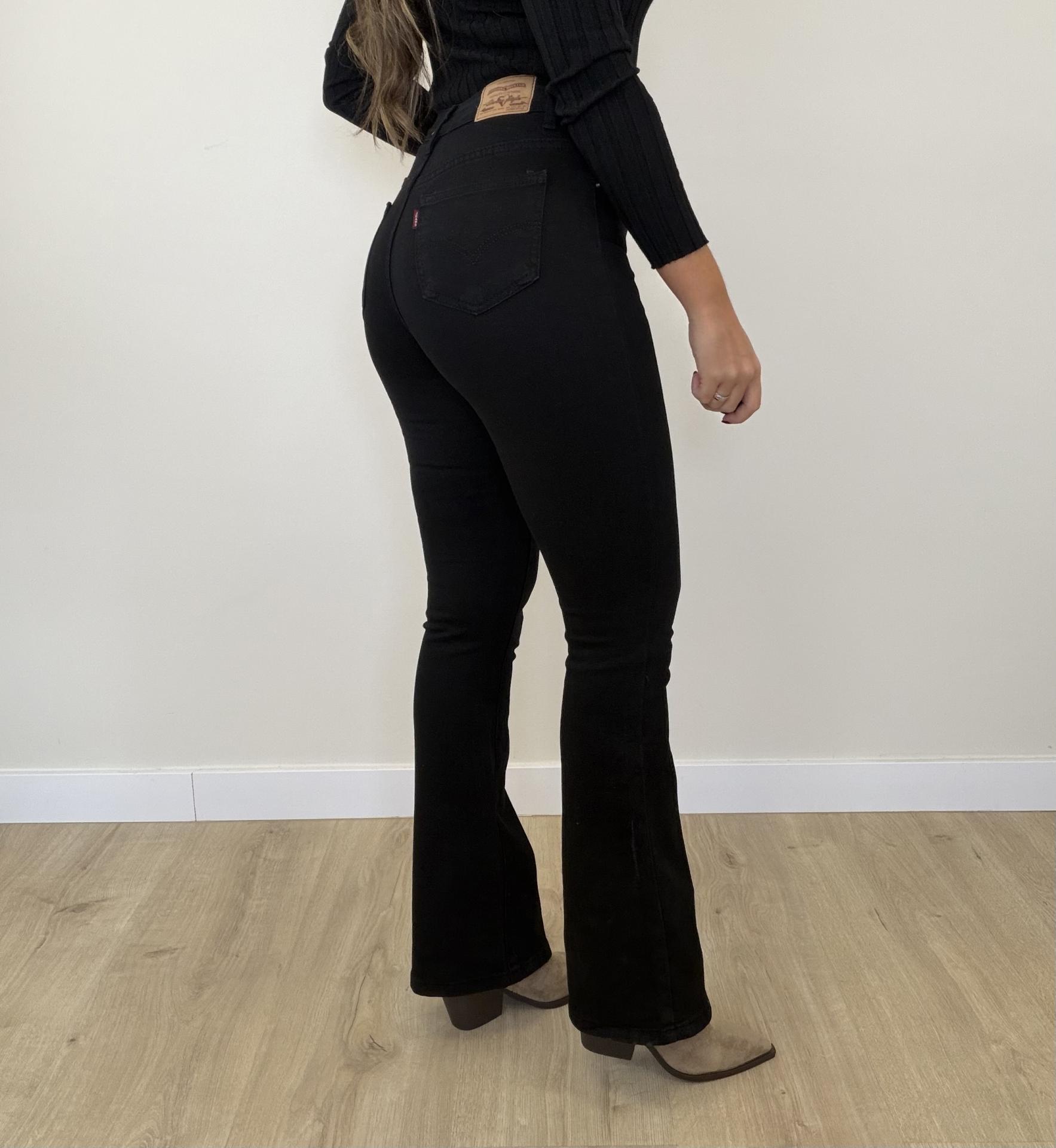 Jeans Faja Campana Negro