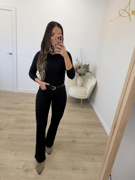Jeans Faja Campana Negro [4]