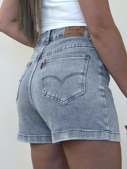 Short Gris Denim Etiqueta Roja