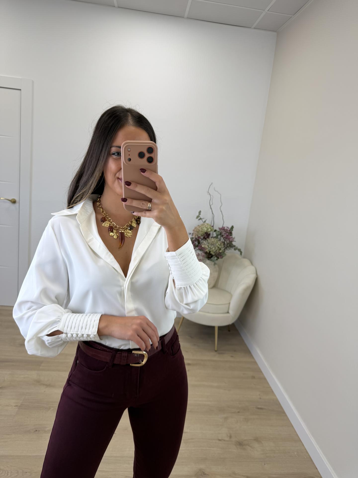 Camisa Blanca Botones Puño