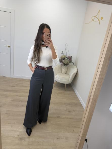 Pantalón Gris Palazo