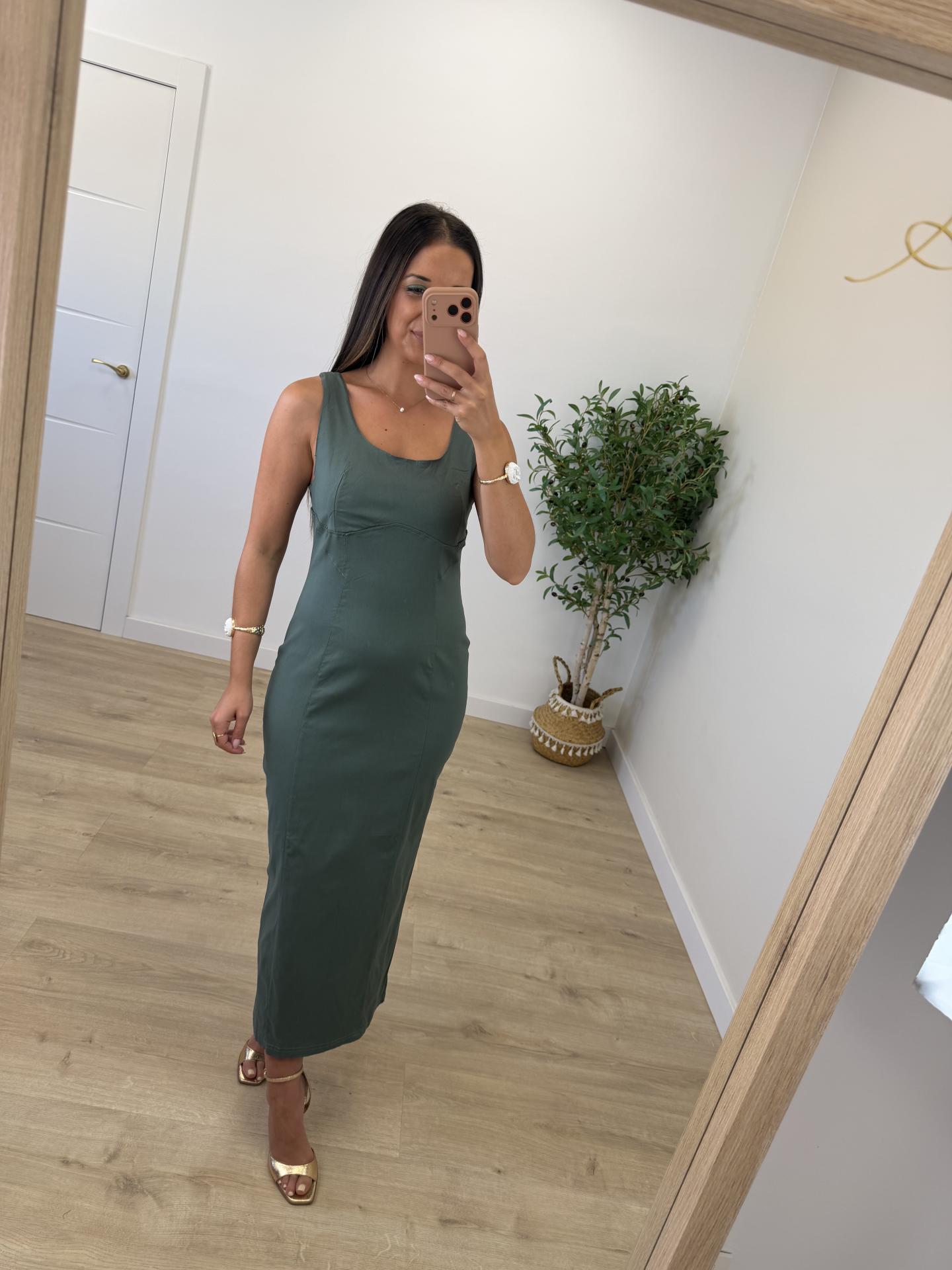 Vestido Fabiola Verde Botella