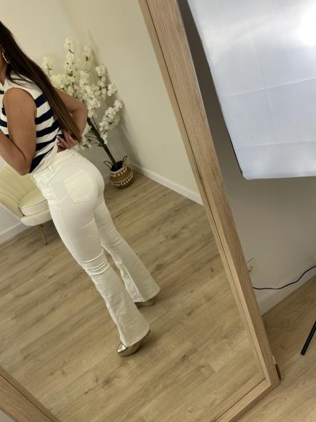 Jeans Campana Blanco [3]