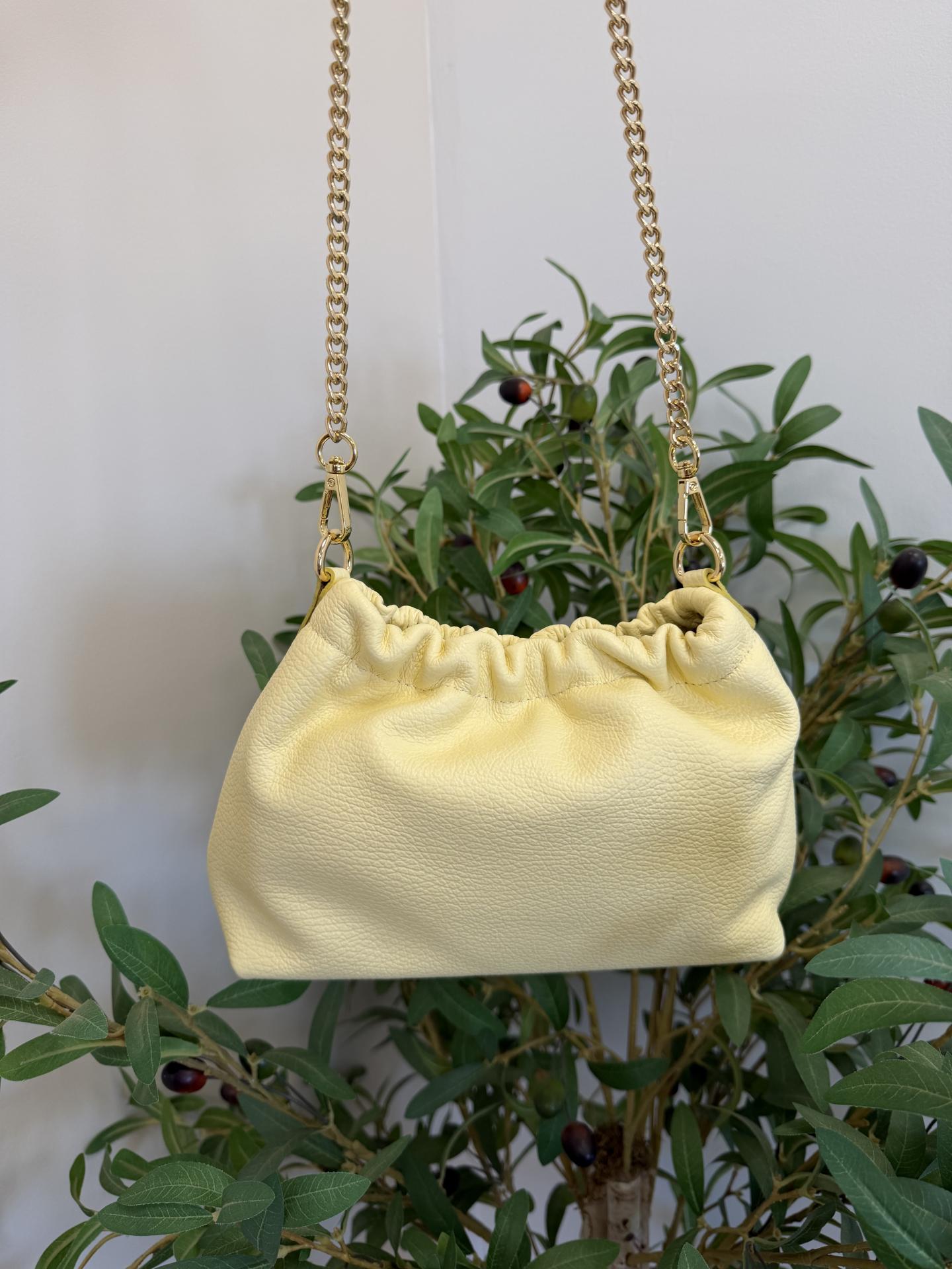 Bolso Precioso 100% Piel Amarillo