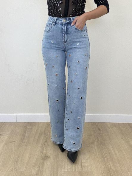 Jeans Tachas Recto Clarito 