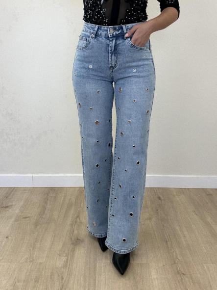 Jeans Tachas Recto Clarito  [3]