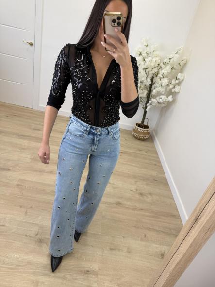 Jeans Tachas Recto Clarito  [5]