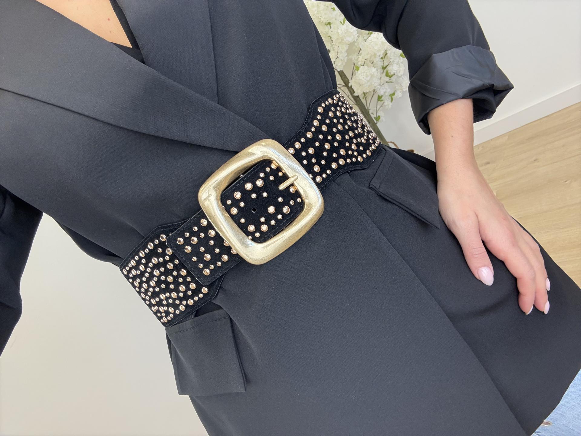 Cinturón Engomado Tachas Negro