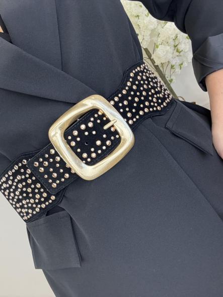 Cinturón Engomado Tachas Negro