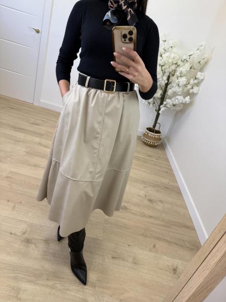 Falda Polipiel Beige [1]