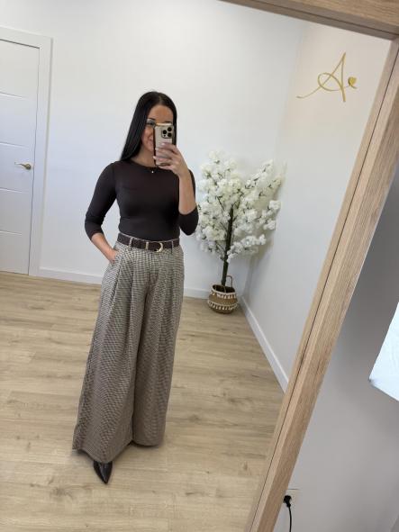 Pantalón Cuadritos Tierra