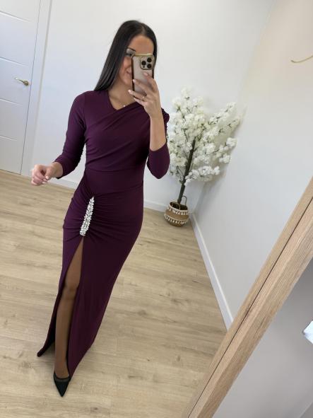 Vestido Granate Pedrería 