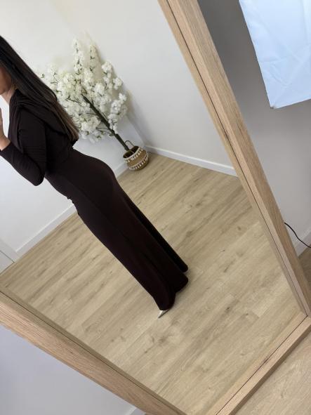 Vestido Chocolate Pedrería [2]