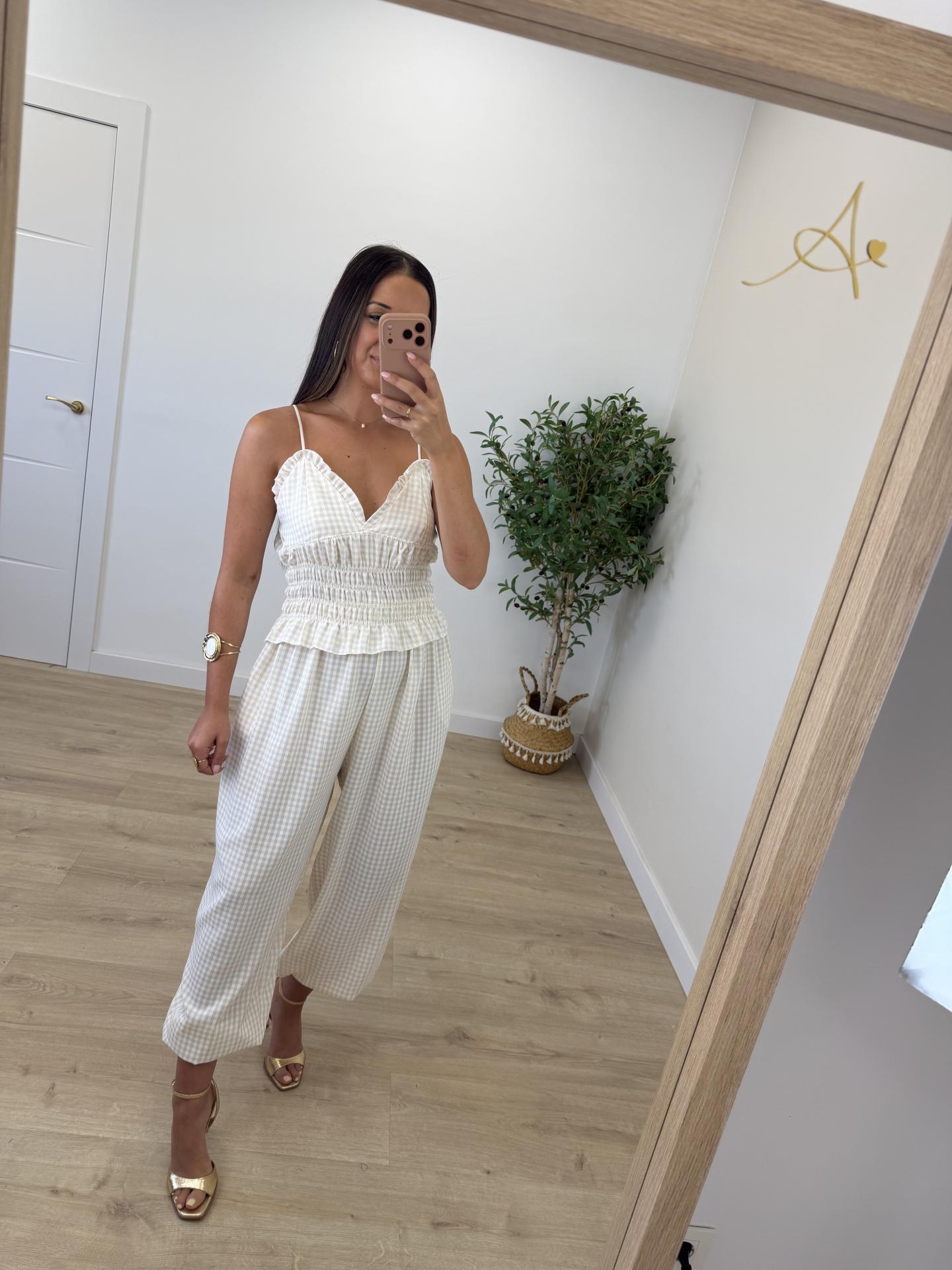 Conjunto Vichy Beige
