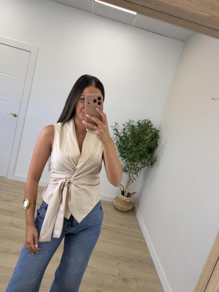 Camisa Nudo Beige [0]