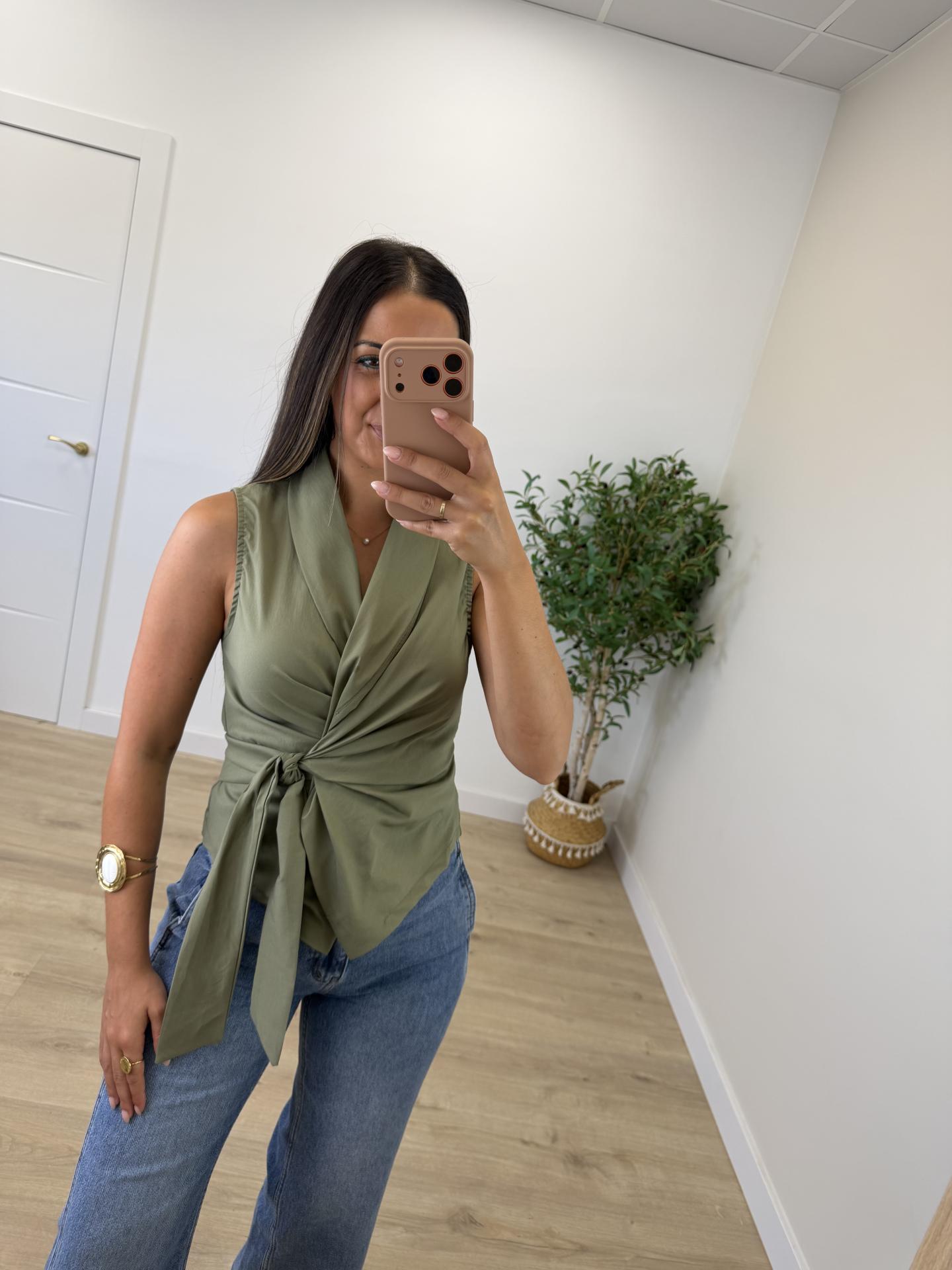 Camisa Nudo Kaki