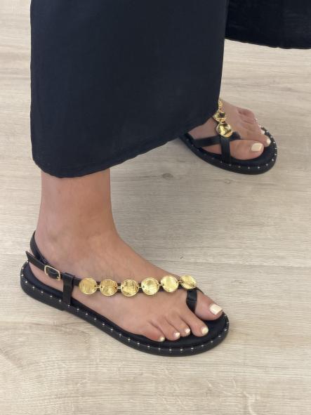 Sandalia Monedas Negra [3]