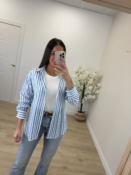 Camisa Rayitas Celeste [1]