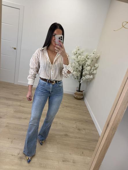 Camisa Rayitas Camel [2]