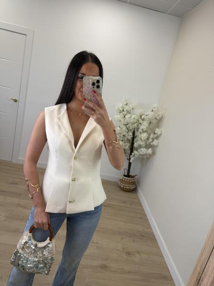 Chaleco Celine Crudo